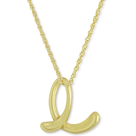 Giani Bernini Script Initial E Sterling Silver Necklace in Gold-Tone MSRP $75 NW - Picture 1 of 2